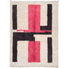 pink handknotted rug geometric design