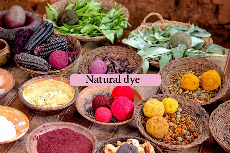Natural wool dyes for moroccan rug