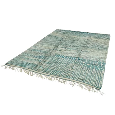 Luxury Beni Mrirt rug in turquoise and cream