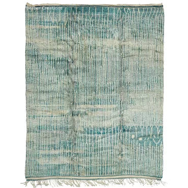 Luxury Beni Mrirt rug in turquoise and cream