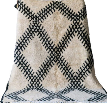 Shag Moroccan Beni Ourain Rug Black and White – AFELLA