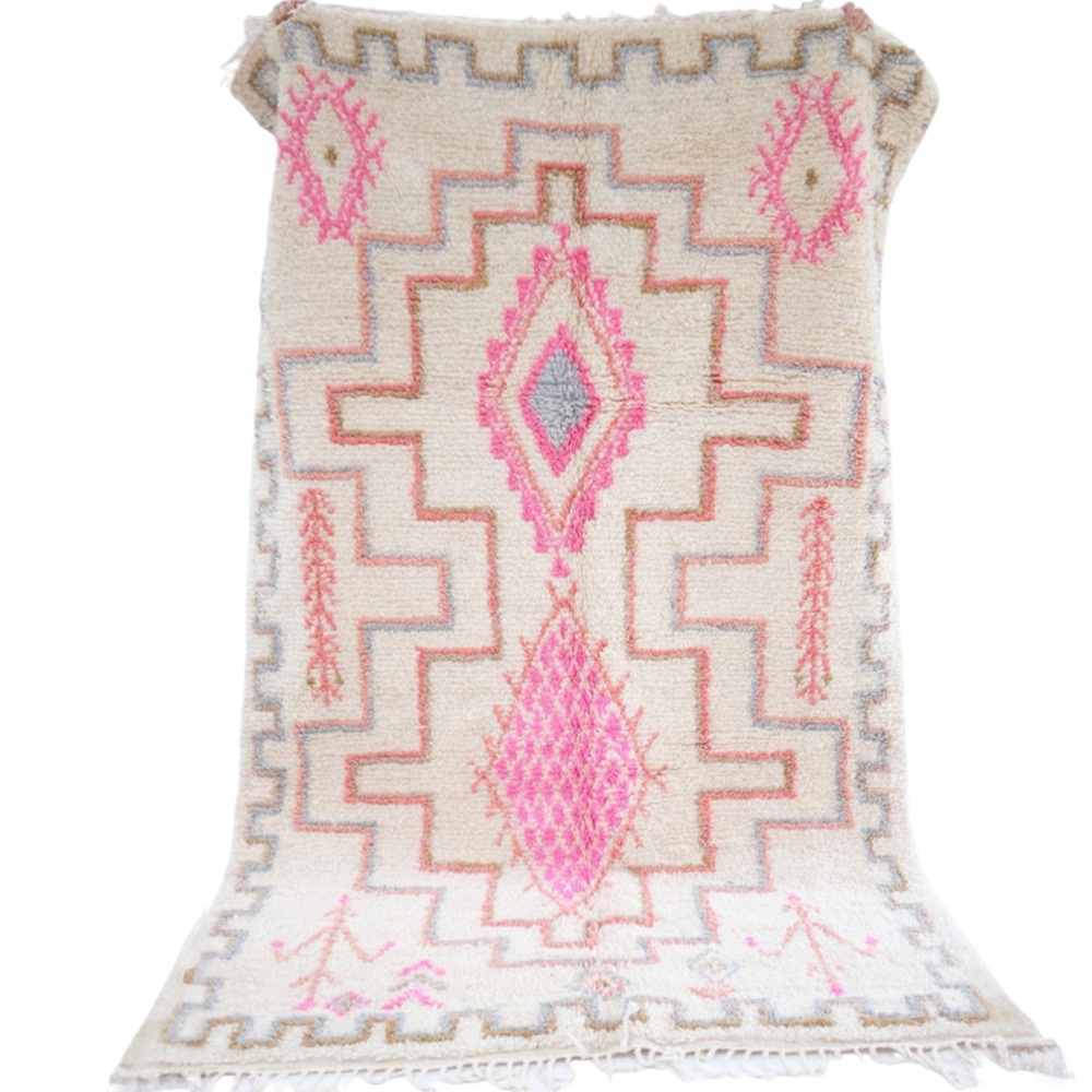 Pastel moroccan azilal wool rug