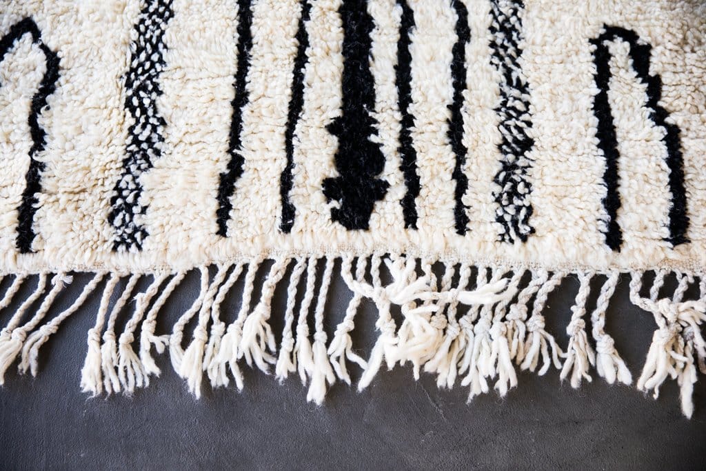 vintage moroccan carpet black and white