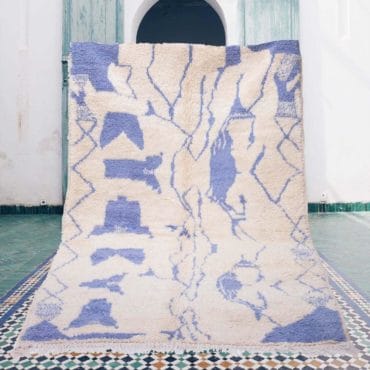 Moroccan rug Cream and light blue patterns
