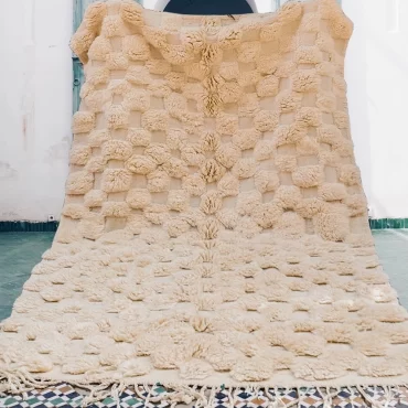 Textured Checkered Moroccan Wool Rug