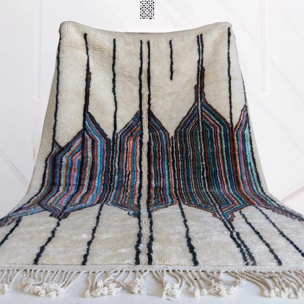 luxury moroccan beni wool rug