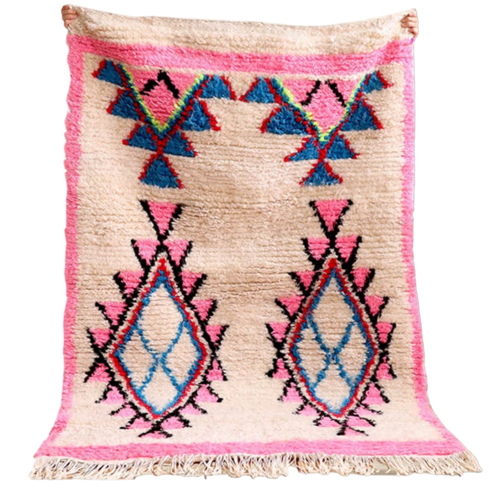 moroccan berber rug pink and blue
