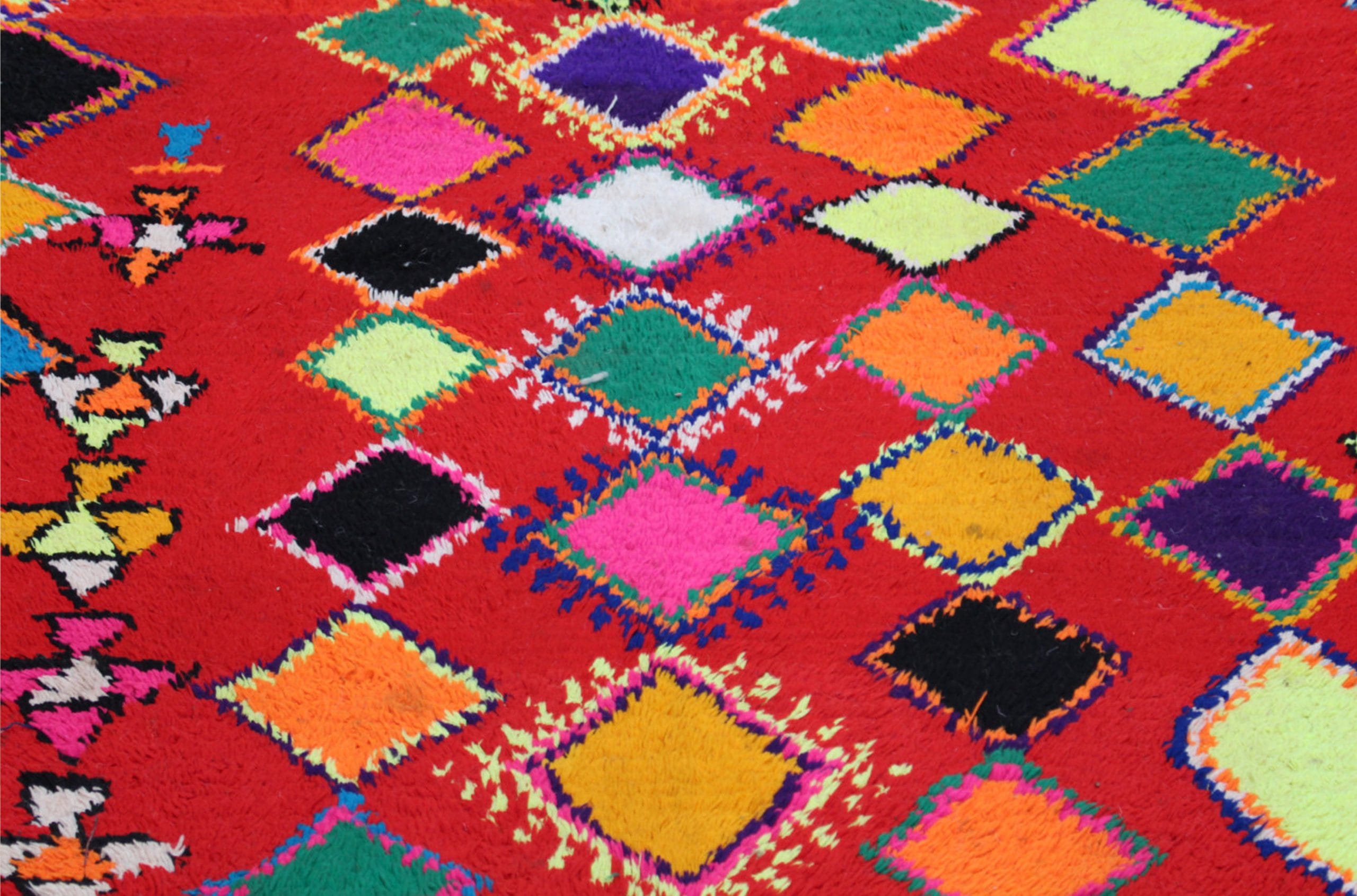 red azilal rug colorful