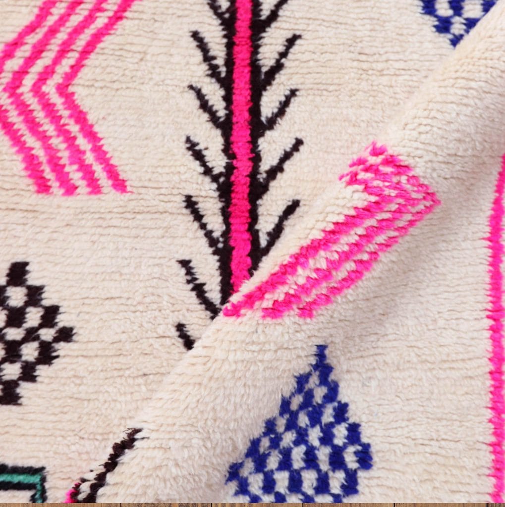 pink blue moroccan rug handmade