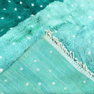 Teal and White Moroccan Beni Rug