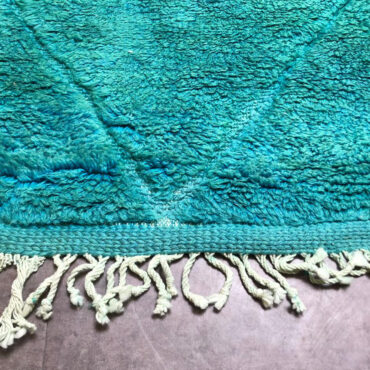 Turquoise Moroccan Beni Ourain Wool Rug