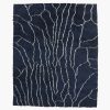 beni ourain rug navy blue with cream lines
