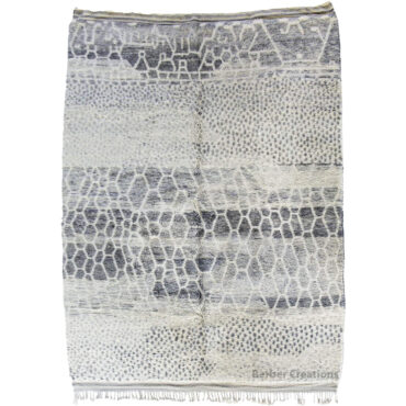 Gray Contemporary Moroccan Beni Wool Rug