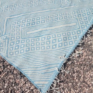 Moroccan Flatweave Kilim Rug Light Blue