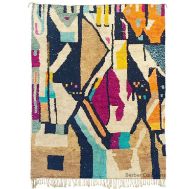 Moroccan Abstract Art Beni Ourain Rug