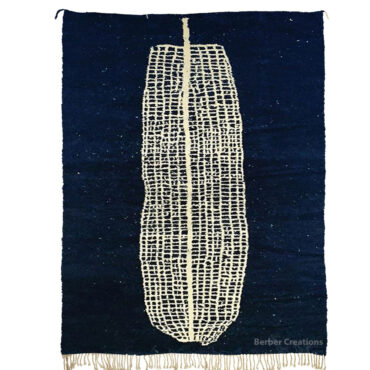 Moroccan Beni Wool Rug Midnight Blue