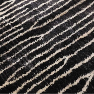 Moroccan rug black with creamy lines – Genuine berber rug