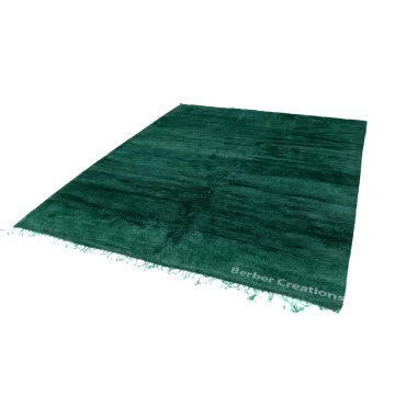 Dark green Moroccan Beni Ourain rug
