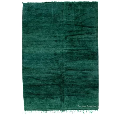 Dark green Moroccan Beni Ourain rug