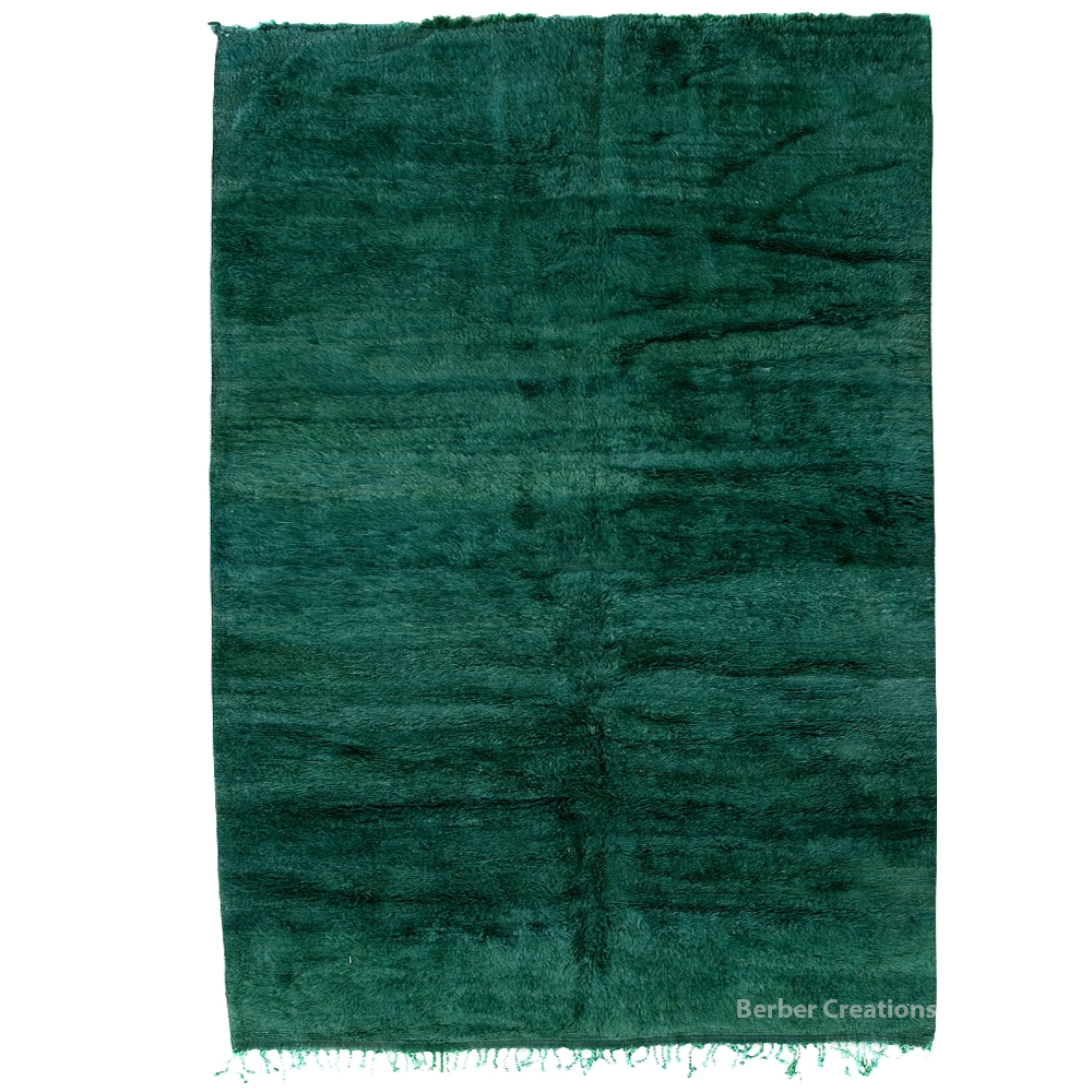 moroccan beni wool rug dark green