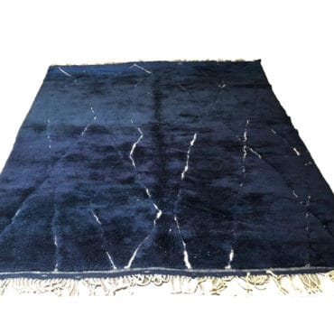 Navy blue Moroccan rug  – Beni Ourain rug – 8’x10′