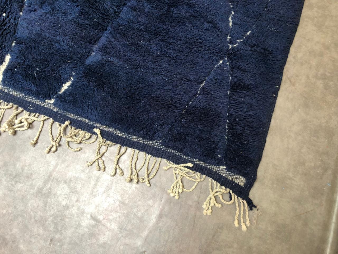 Navy blue Moroccan rug - Beni Ourain rug - 8'x10' - Image 2