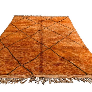 Orange Moroccan rug – Beni Ourain carpet – Custom size
