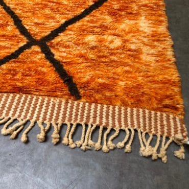 Orange Moroccan rug – Beni Ourain carpet – Custom size