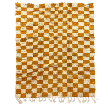 Checkered Moroccan rug yellow, checkerboard rug