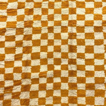 Checkered Moroccan rug yellow, checkerboard rug