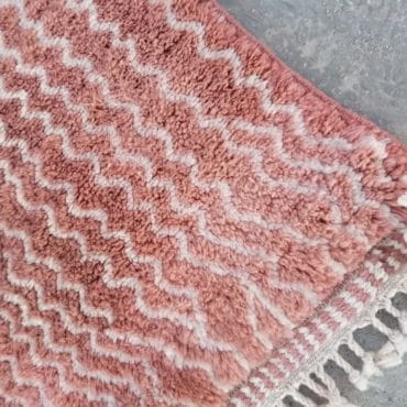 Pink Moroccan rug 7×10, Beni Ourain area rug