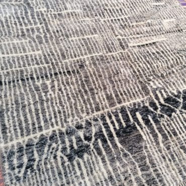 Black Beni Ourain rug white lines patterns