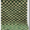 checkered green rug