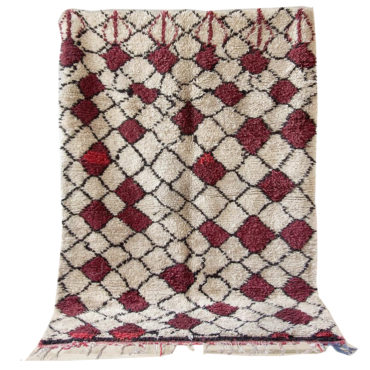 Beehive Moroccan area rug in Red and Cream