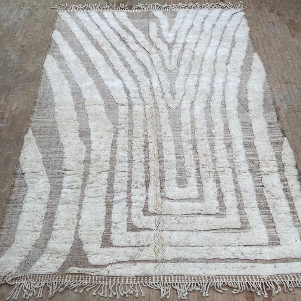 textured moroccan beni ourain wool rug