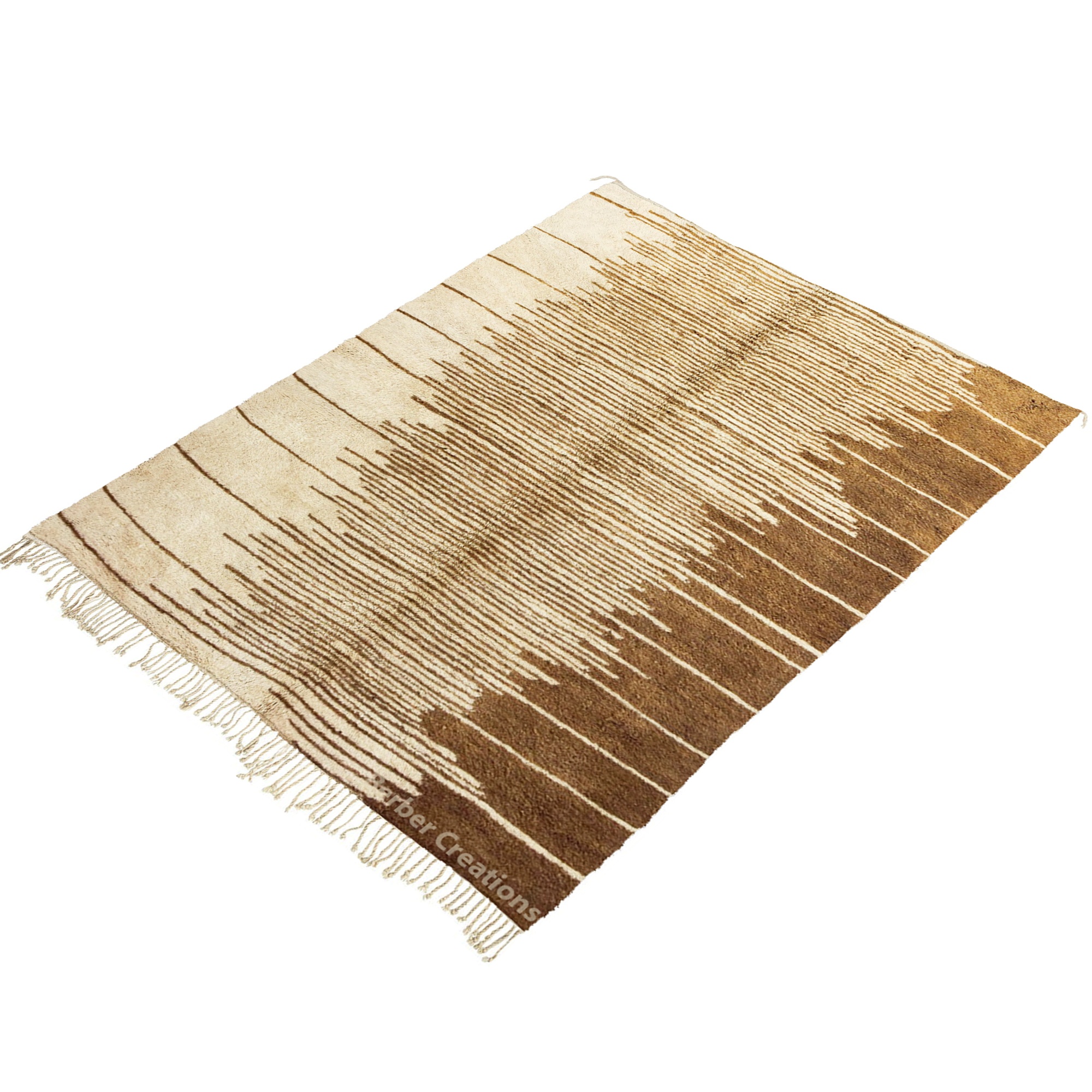 moroccan beni ourain wool rug brown