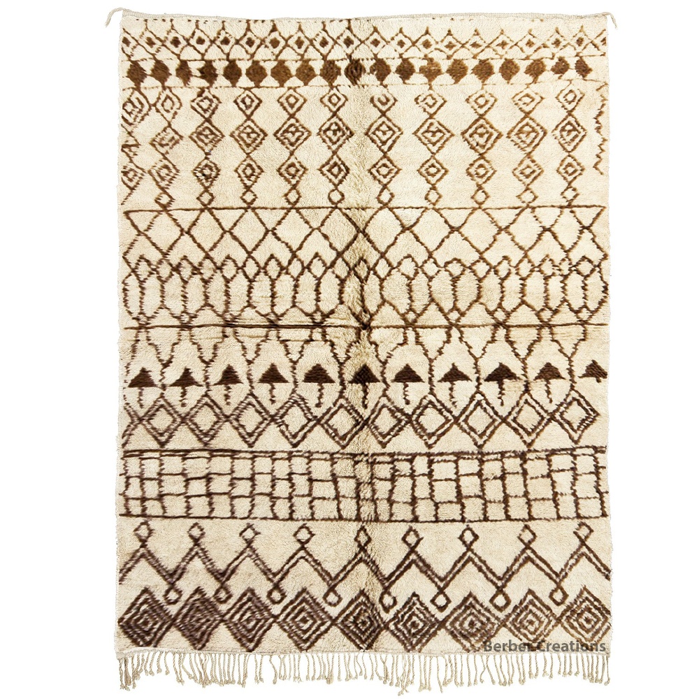 moroccan beni ourain wool rug tribal pattern