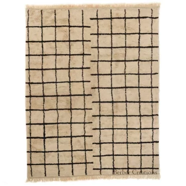 Neutral Grid Moroccan Berber Rug