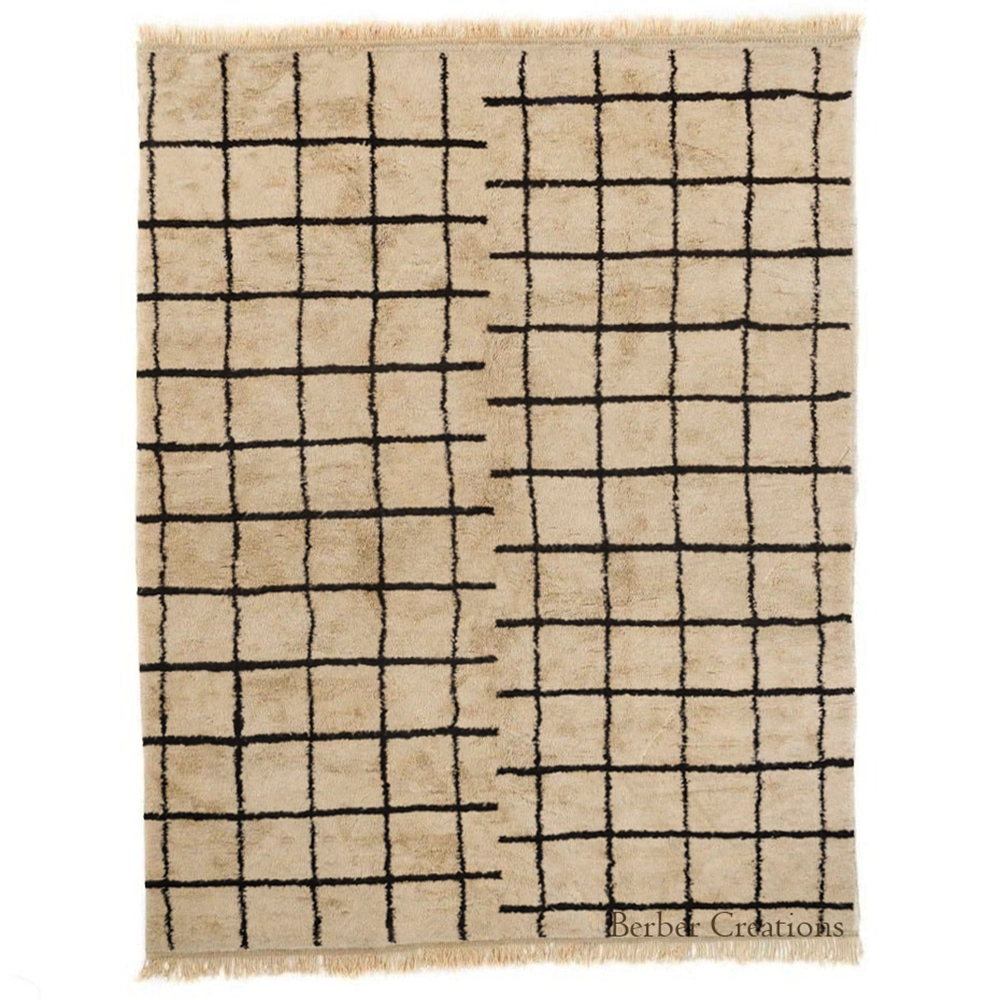 moroccan neutral grid beni rug