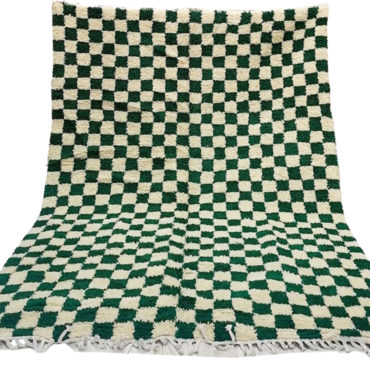 Green Checkered area rug, Berber Checker rug