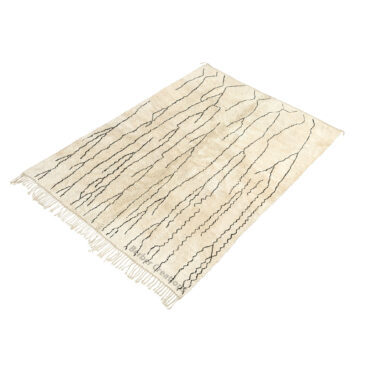 Plush Moroccan Berber Rug: Minimalist Black Design