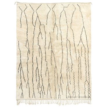 Plush Moroccan Berber Rug: Minimalist Black Design