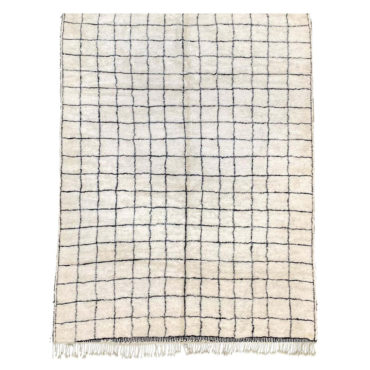 Moroccan rug grid Pattern Stripes Lines Black and White