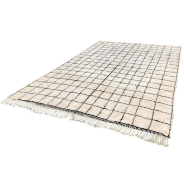 Moroccan rug grid Pattern Stripes Lines Black and White