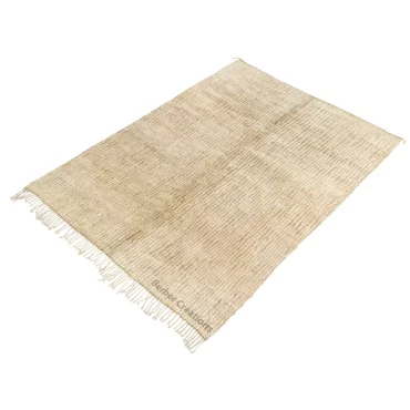Striped Moroccan Beni Rug Beige