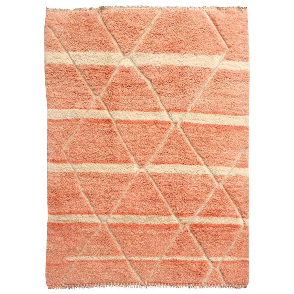 contemporary moroccan rug salmon and cream