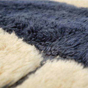 Moroccan cream and blue area rug