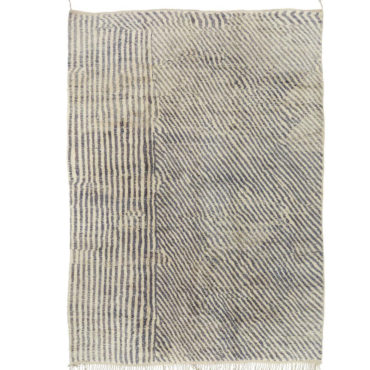 Striped Beni Wool Rug Gray