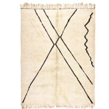 Moroccan area rug cream and black