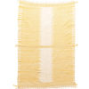 Flat woven Moroccan kilim rug in white and yellow pattern